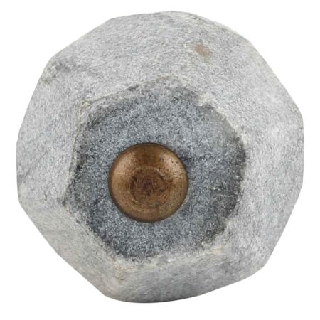 Grey Round Hexagon Stone Cabinet Knobs